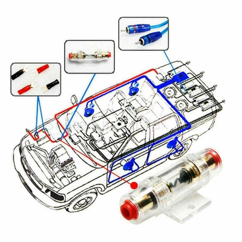 1500W Car Audio Subwoofer Car AMP Wiring Kit Cable Fuse Holder Wire Cable