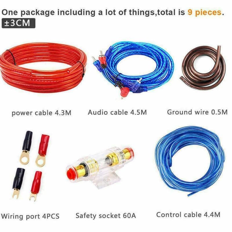 1500W Car Audio Subwoofer Car AMP Wiring Kit Cable Fuse Holder Wire Cable