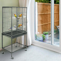 Thumbnail for Bird Cage Parrot Aviary Perch Carrier on Wheels