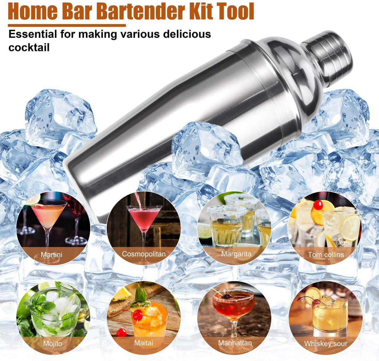 Cocktail Shaker Set Bartender Kit for Mixed Drink