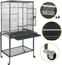 Thumbnail for Bird Cage Parrot Aviary Perch Carrier on Wheels