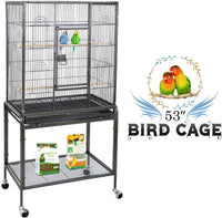 Thumbnail for Bird Cage Parrot Aviary Perch Carrier on Wheels