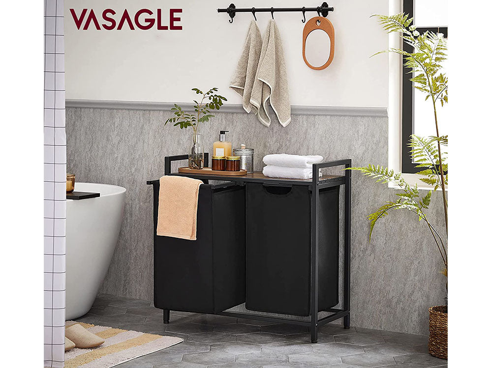 VASAGLE Laundry Basket Rack with Shelf - Homyspire