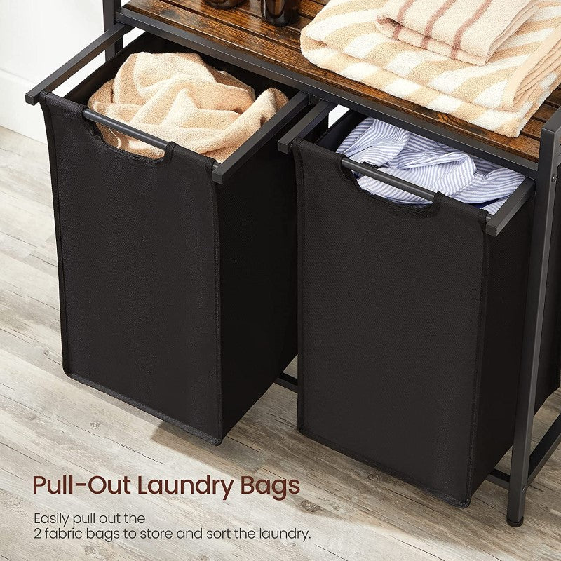 VASAGLE Laundry Basket Rack with Shelf - Homyspire