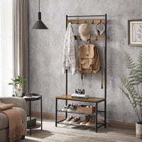 Thumbnail for Wooden Coat Rack with Shelves & Hooks by VASAGLE - Homyspire