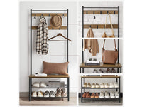 Thumbnail for Wooden Coat Rack with Shelves & Hooks by VASAGLE - Homyspire