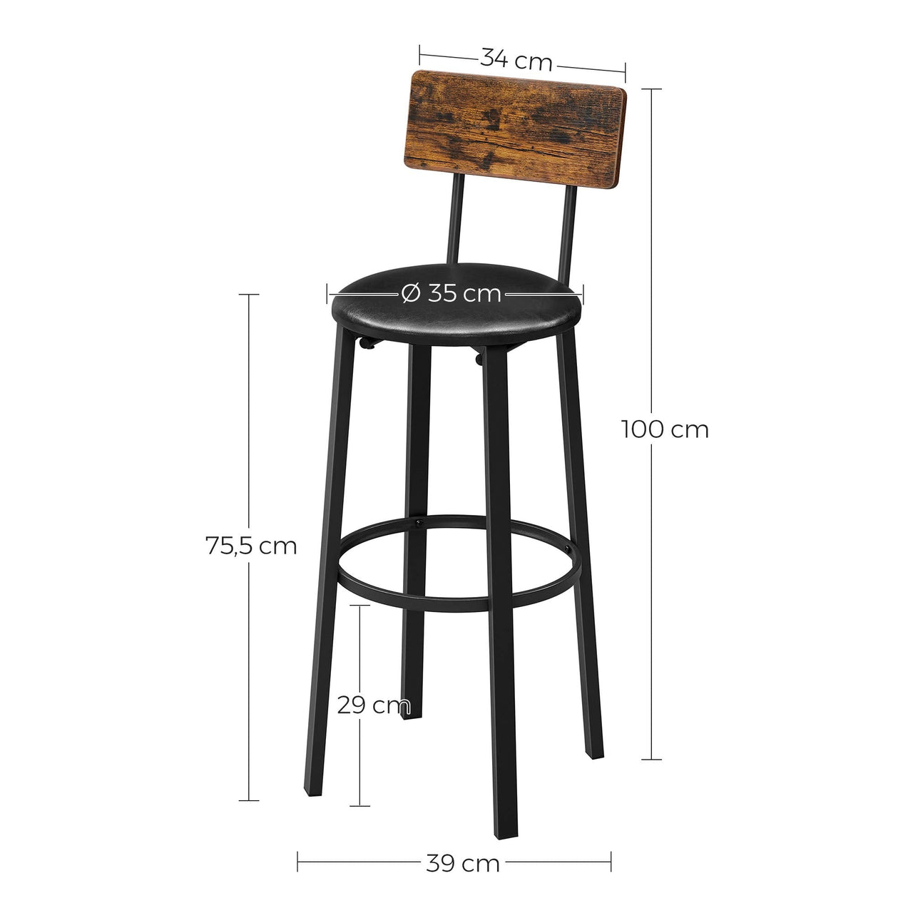 VASAGLE Bar Stools 2-Pack - Homyspire