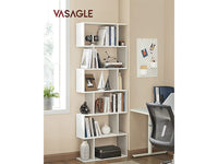 Thumbnail for White Wooden Bookcase by VASAGLE - Elegant Shelf for Books - Homyspire