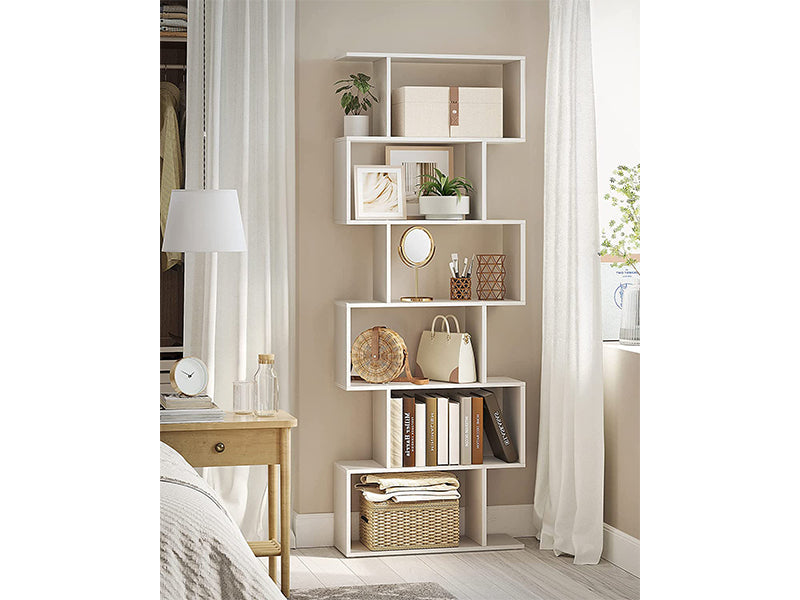 White Wooden Bookcase by VASAGLE - Elegant Shelf for Books - Homyspire