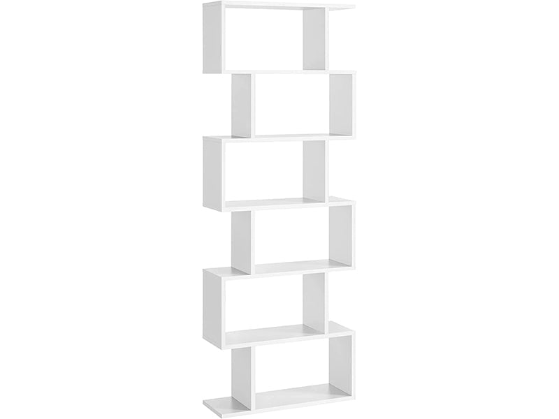 White Wooden Bookcase by VASAGLE - Elegant Shelf for Books - Homyspire