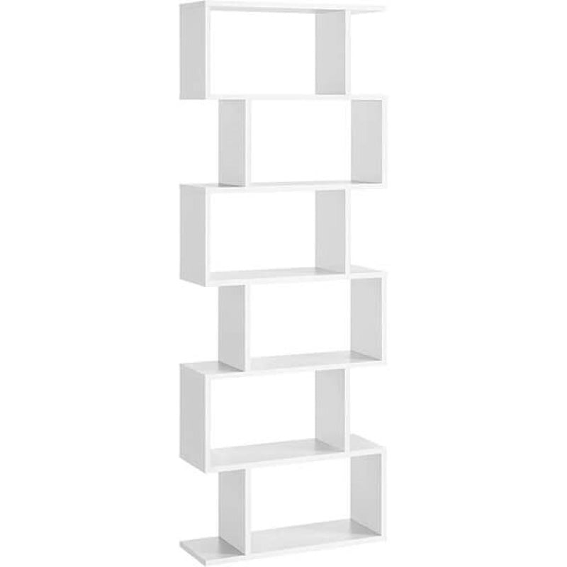 White Wooden Bookcase by VASAGLE - Elegant Shelf for Books - Homyspire