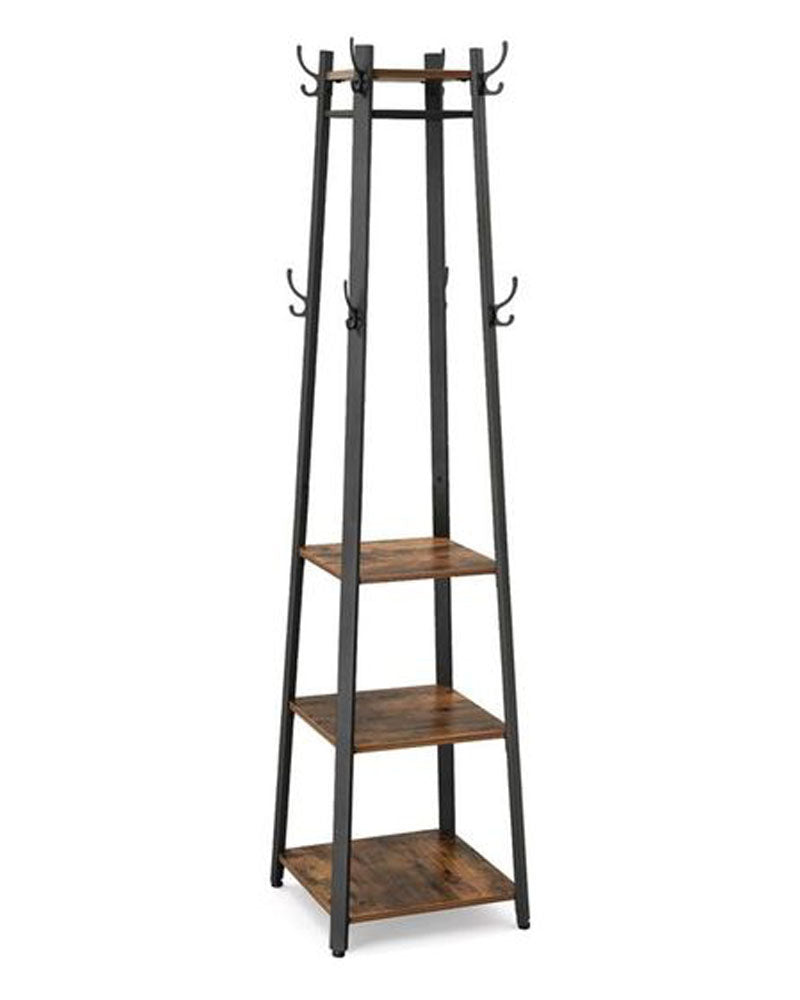 Industrial Coat Rack/Stand with Hooks | VASAGLE 3-Shelf - Homyspire