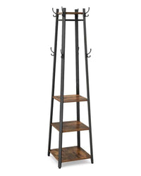 Thumbnail for Industrial Coat Rack/Stand with Hooks | VASAGLE 3-Shelf - Homyspire