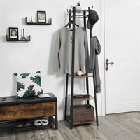 Thumbnail for Industrial Coat Rack/Stand with Hooks | VASAGLE 3-Shelf - Homyspire