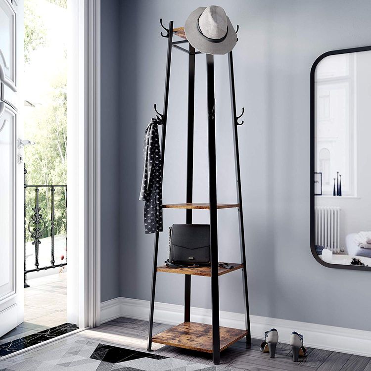 Industrial Coat Rack/Stand with Hooks | VASAGLE 3-Shelf - Homyspire