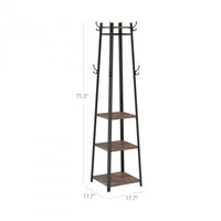 Thumbnail for Industrial Coat Rack/Stand with Hooks | VASAGLE 3-Shelf - Homyspire