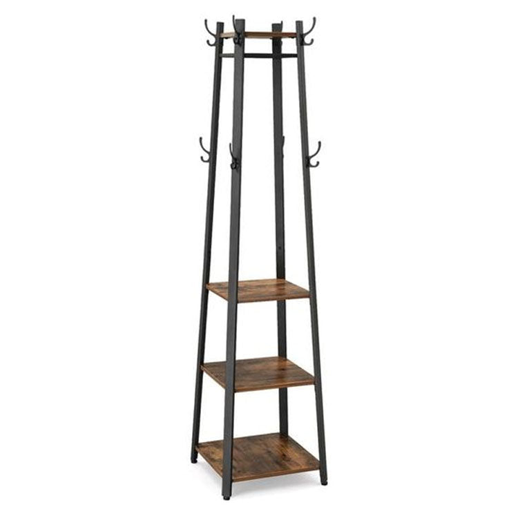 Industrial Coat Rack/Stand with Hooks | VASAGLE 3-Shelf - Homyspire