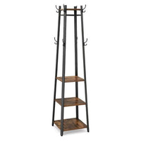 Thumbnail for Industrial Coat Rack/Stand with Hooks | VASAGLE 3-Shelf - Homyspire