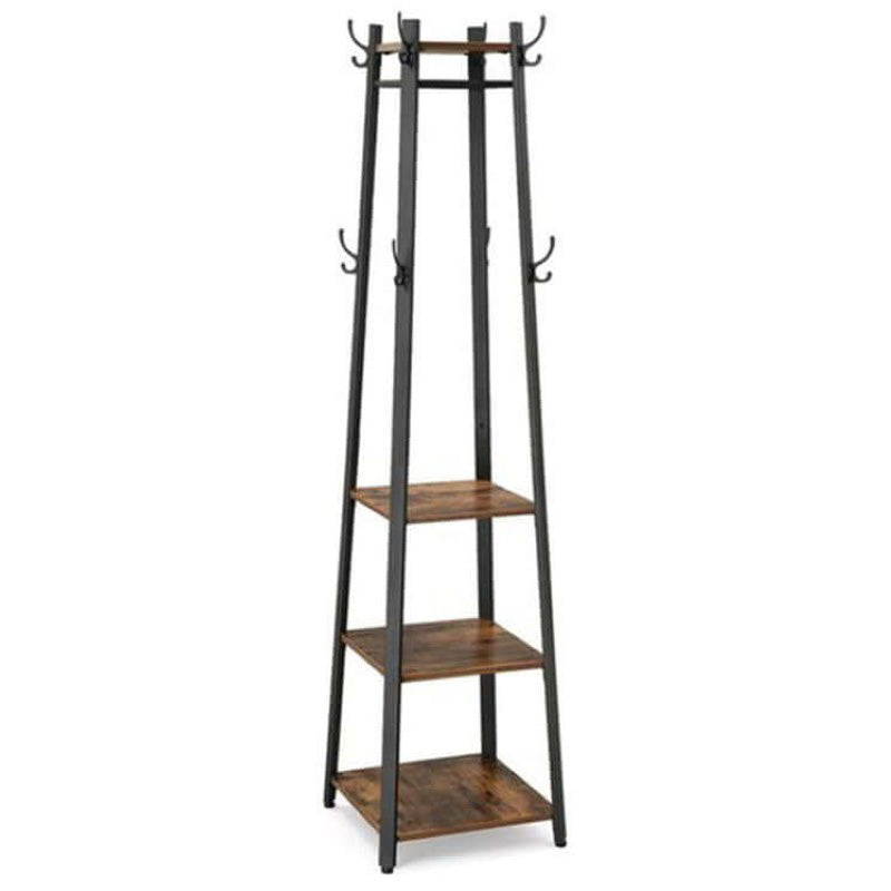 Industrial Coat Rack/Stand with Hooks | VASAGLE 3-Shelf - Homyspire