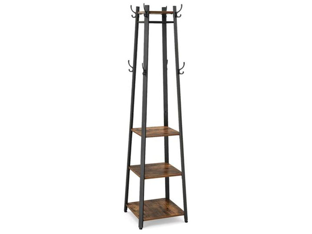 Industrial Coat Rack/Stand with Hooks | VASAGLE 3-Shelf - Homyspire