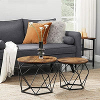 Thumbnail for Vasagle Steel Frame Coffee Tables 2-Piecese Set, Rustic Brown/Black