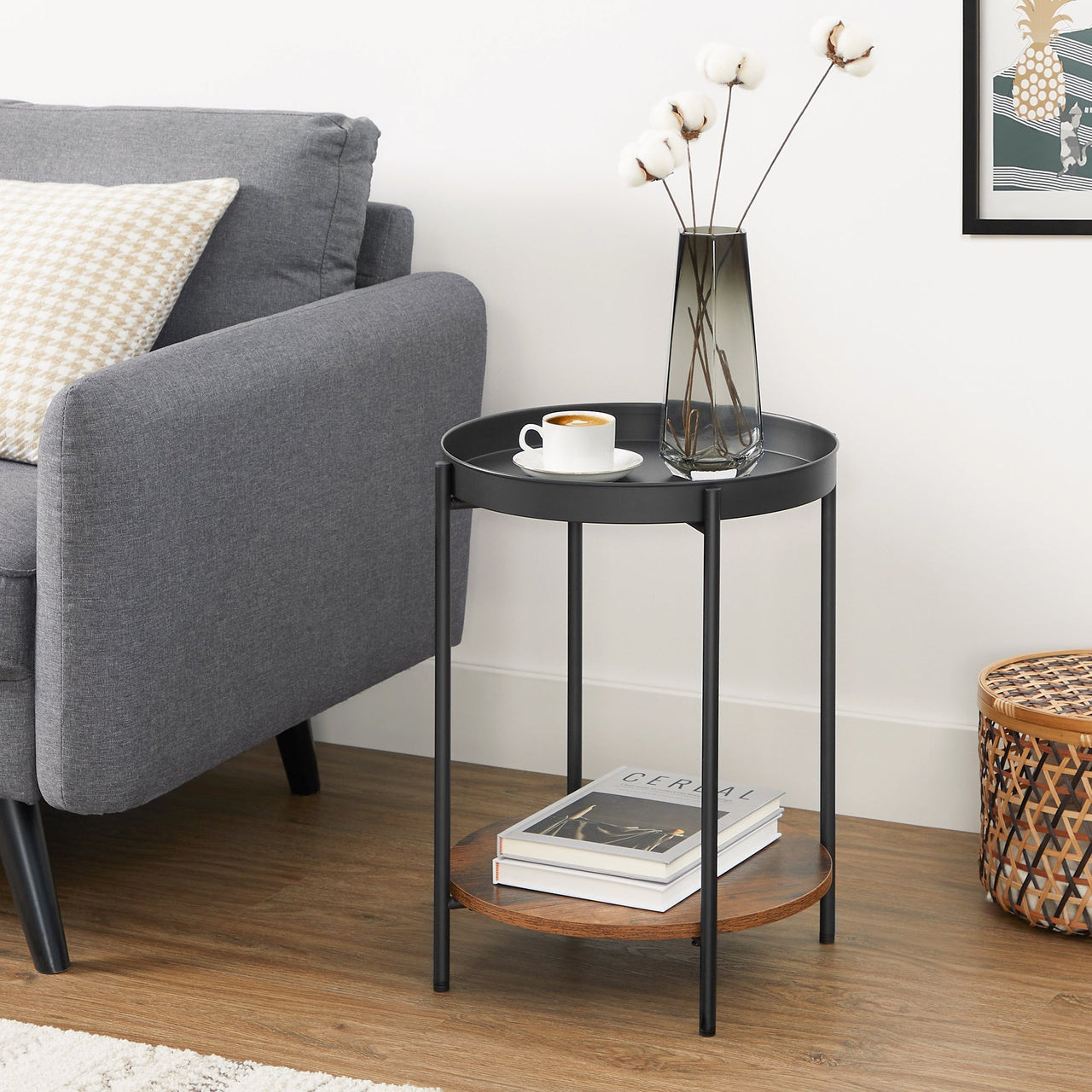 Vasagle Stylish Bedside Table round Side Table End Table - Homyspire