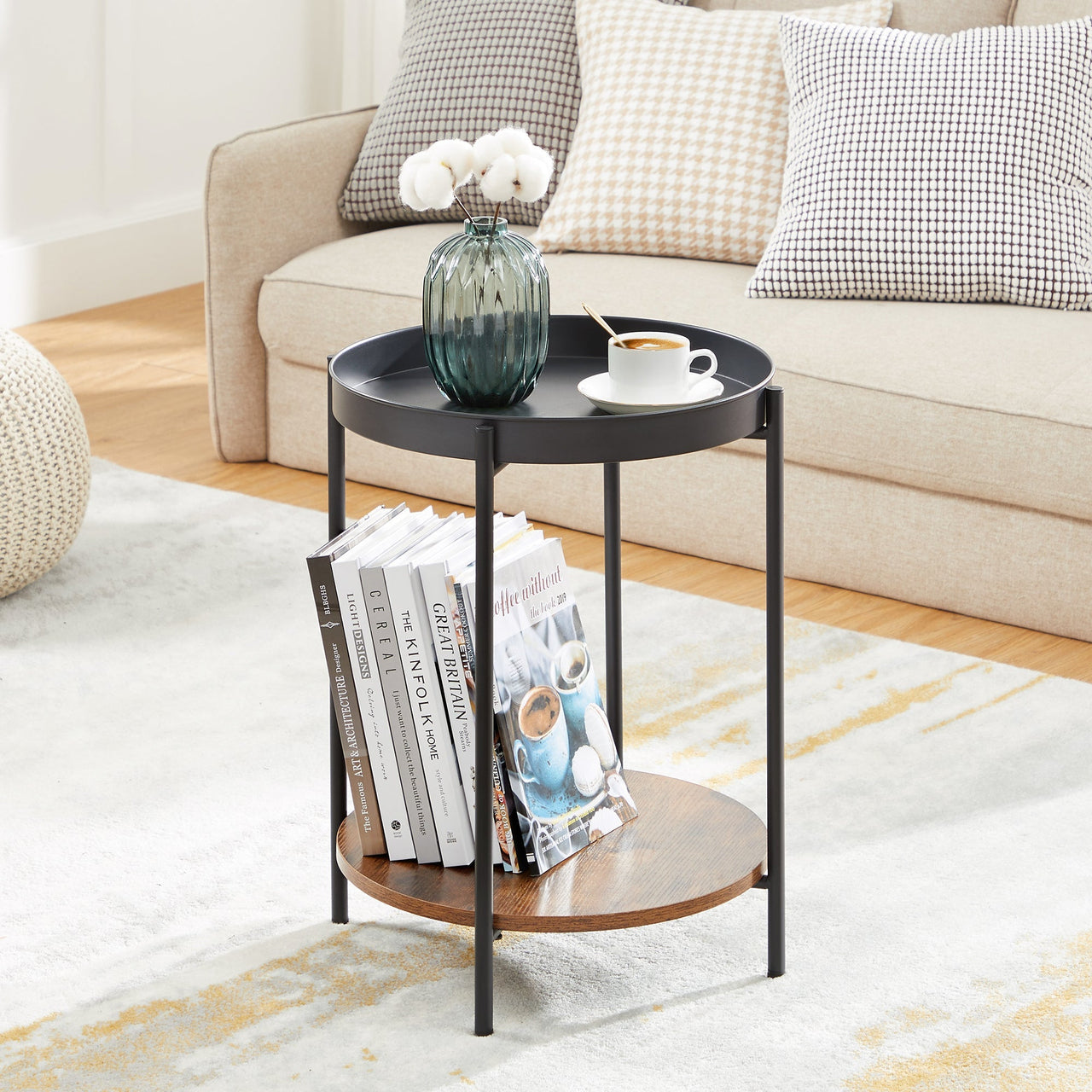 Vasagle Stylish Bedside Table round Side Table End Table - Homyspire