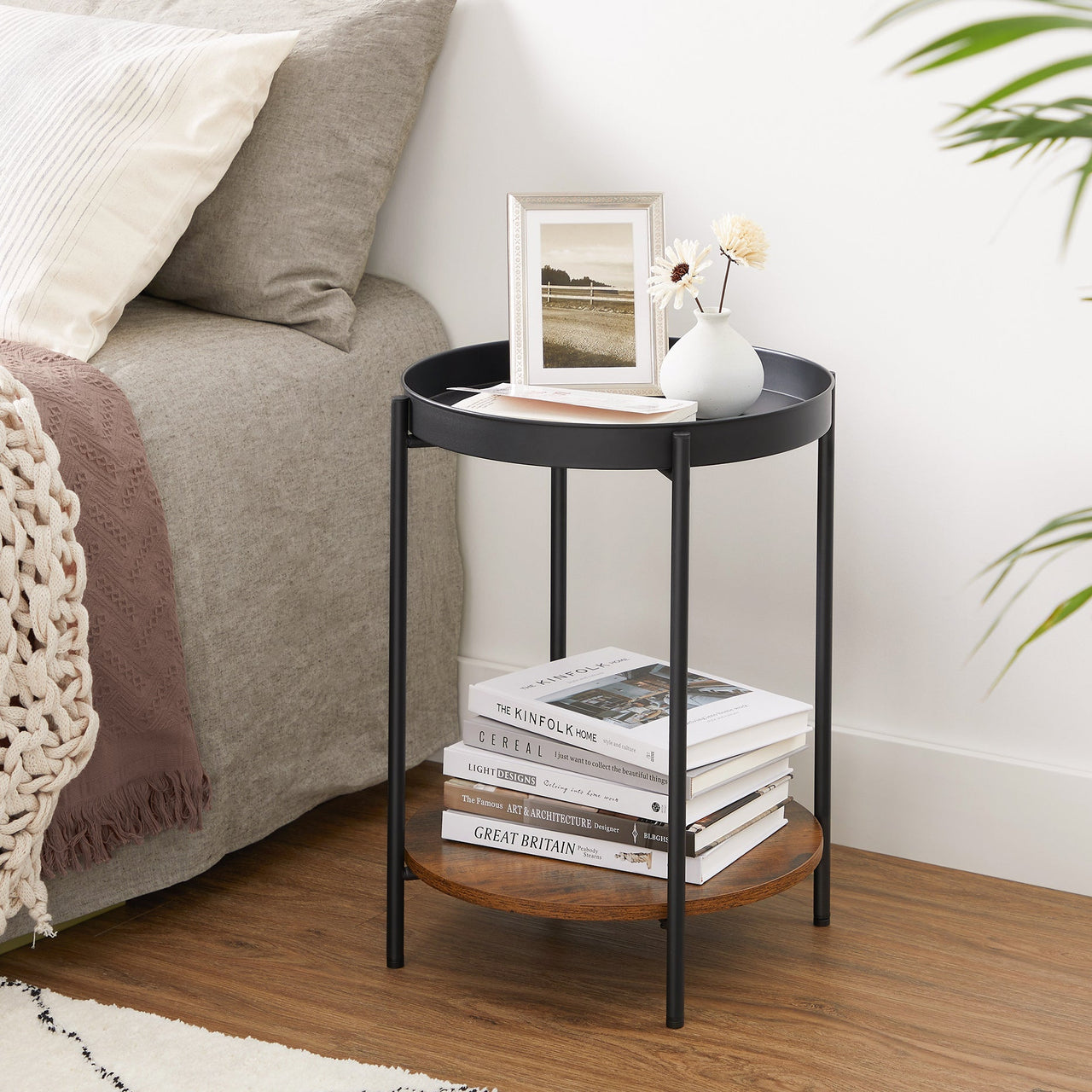 Vasagle Stylish Bedside Table round Side Table End Table - Homyspire