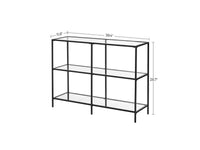 Thumbnail for VASAGLE Black Frame Glass Console Table with Shelves - Homyspire