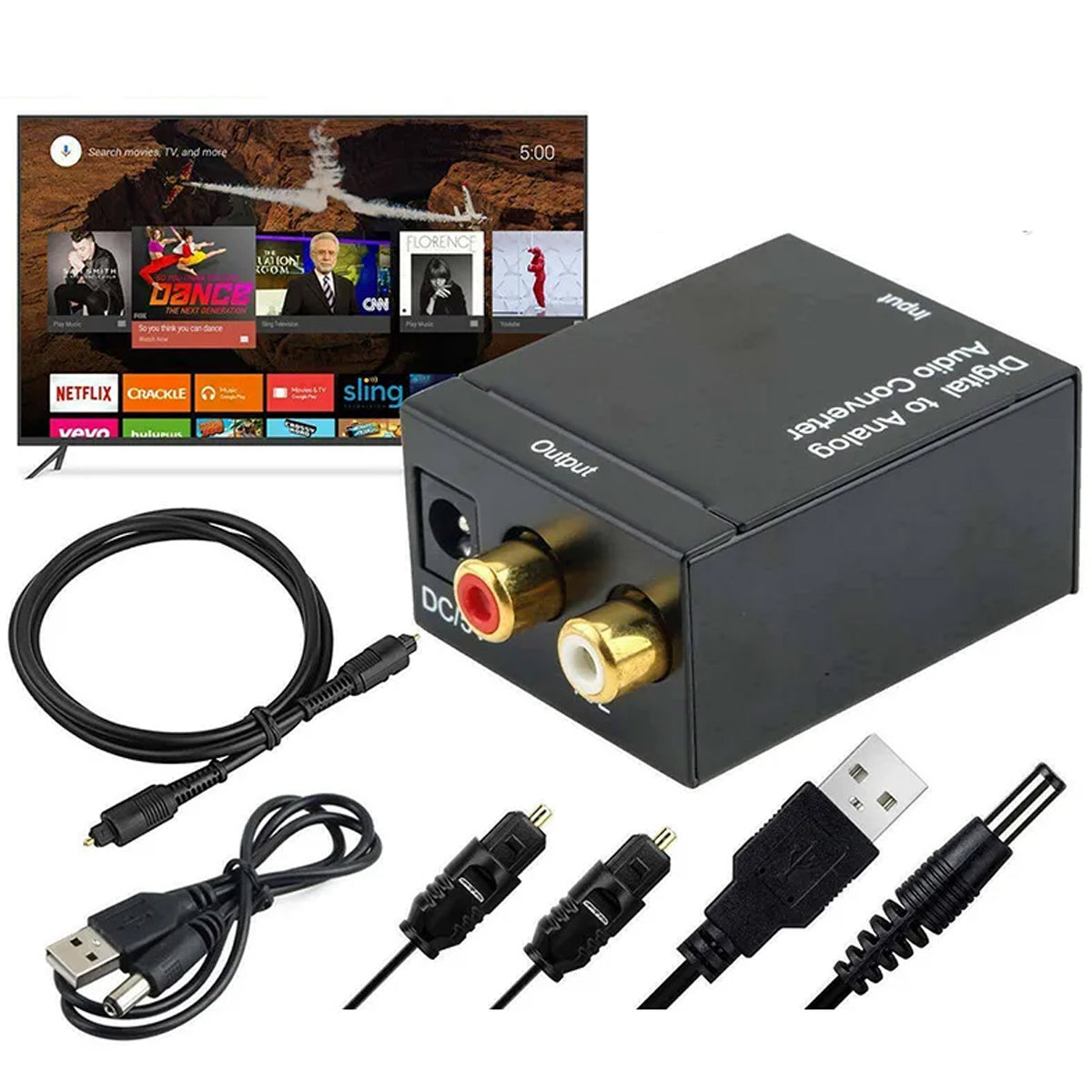 Digital Optical Toslink to RCA Audio Converter