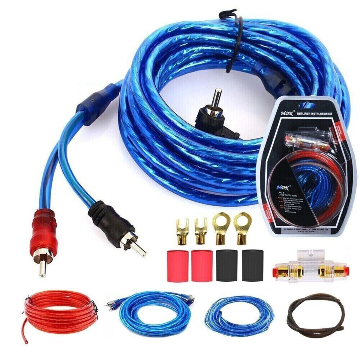 1500W Car Audio Subwoofer Car AMP Wiring Kit Cable Fuse Holder Wire Cable