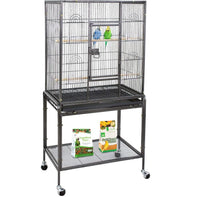 Thumbnail for Bird Cage Parrot Aviary Perch Carrier on Wheels