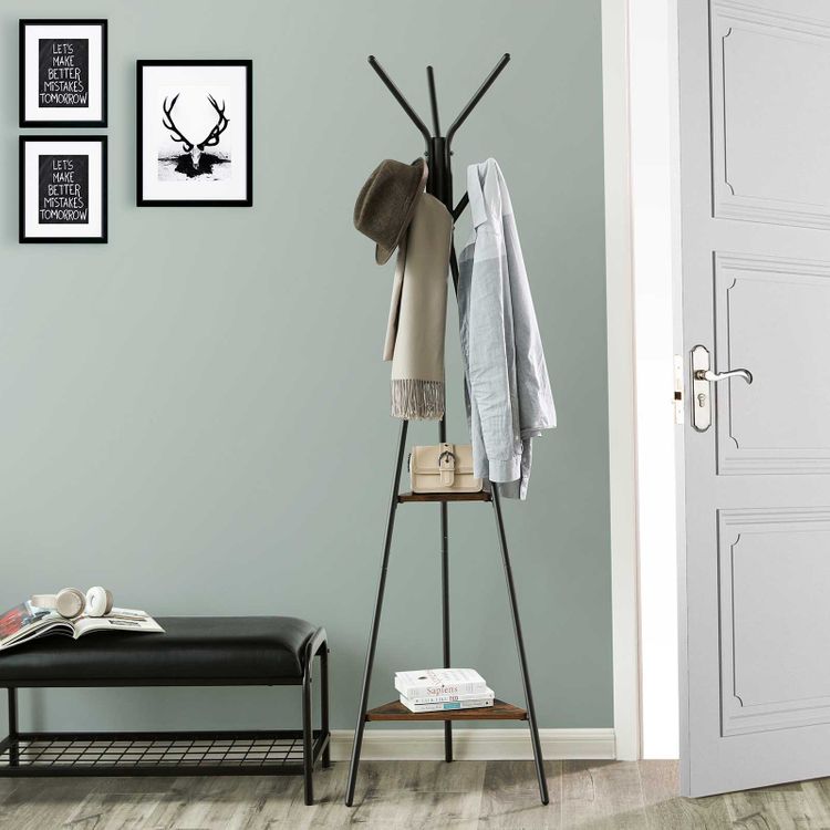 VASAGLE Coat Rack Stand 2 Shelves - Homyspire