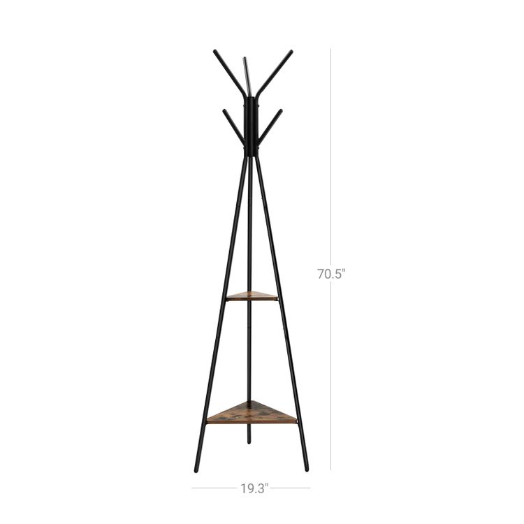 VASAGLE Coat Rack Stand 2 Shelves - Homyspire