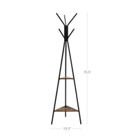 Thumbnail for VASAGLE Coat Rack Stand 2 Shelves - Homyspire