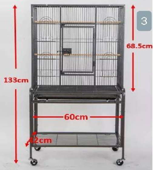 Bird Cage Parrot Aviary Perch Carrier on Wheels